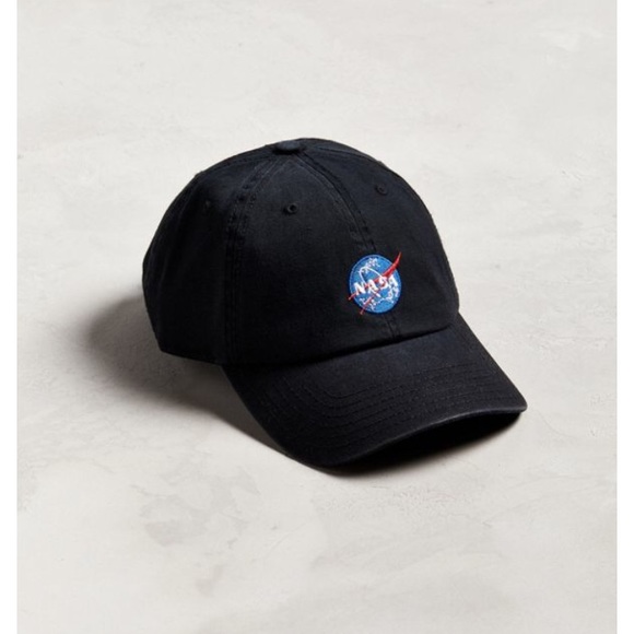 Urban Outfitters Black Nasa Dad Hat 